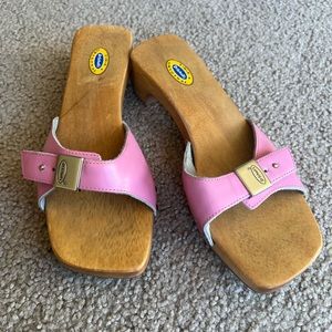 Dr.Scholl’s Classic Wood Low Heel Sandal Mule